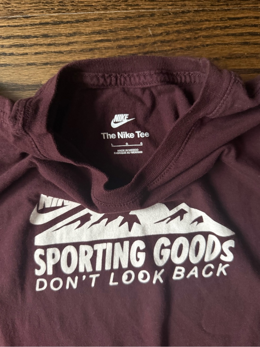 Nike Men's Maroon Graphic 'Sporting Goods' Short Sleeve Tee - Picture 2 of 3